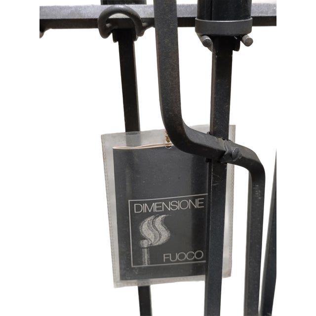 Vintage Italian Fireplace Set by Afra & Tobia Scarpa for Dimensione Fuoco, 1970s, Set of 6 For Sale - Image 6 of 7