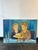 1960s Midcentury Modern Portrait Oil on Canvas Couple With Cake For Sale - Image 5 of 5