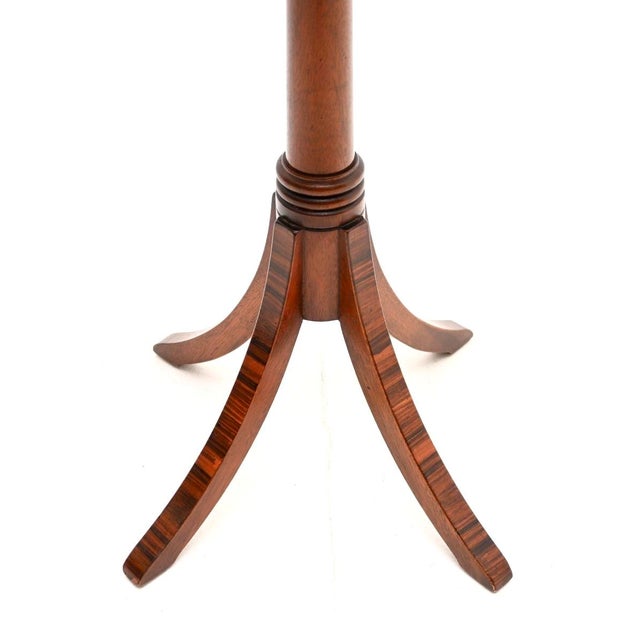 Vintage Regency Inlaid Yew Wood Side Table, 1930 For Sale - Image 6 of 7