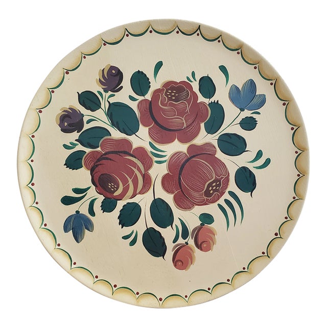 1980s Vintage Tole Sping Wall Plate For Sale