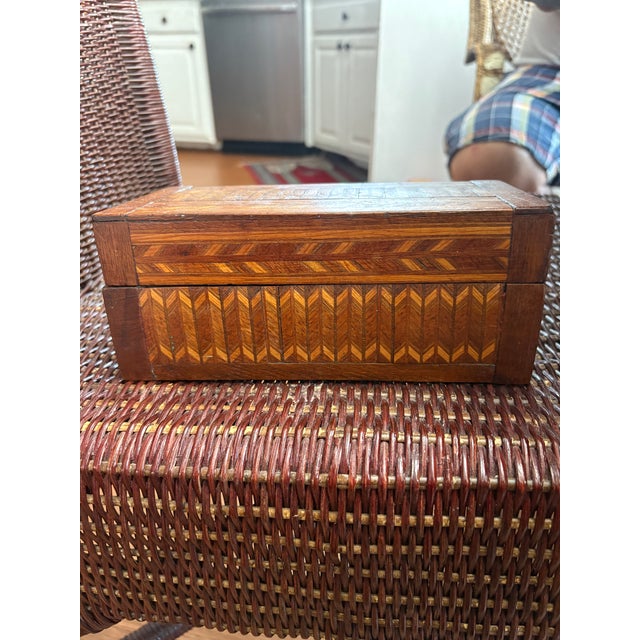 Beautiful Marquetry Box with no missing pieces which is very unusual for something so old.
