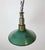 Metal Industrial Green Enamel Military Pendant Lamp with Cast Aluminium Top, 1960s For Sale - Image 7 of 18