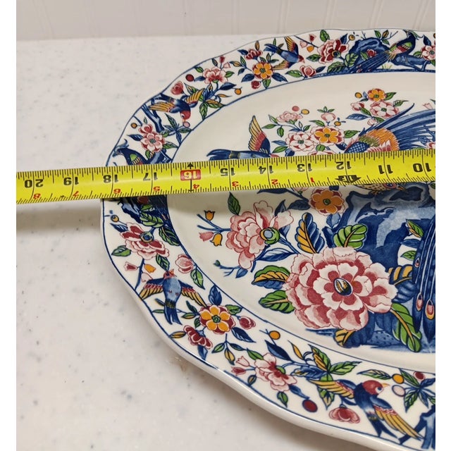 Vintage Japan Multicolored Pheasants & Birds: Oval Serving Platter For Sale - Image 4 of 4