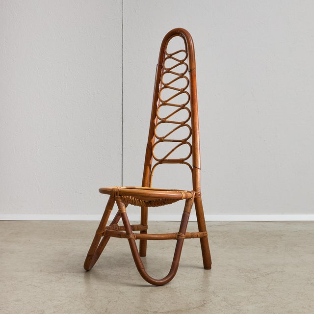 Curved Bamboo Chair, 1960s For Sale - Image 14 of 14