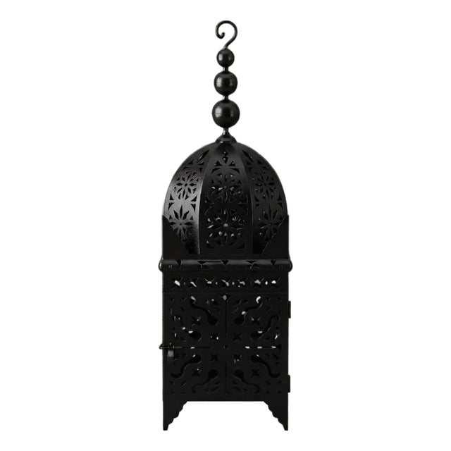 Moroccan Pierced Iron Lantern For Sale