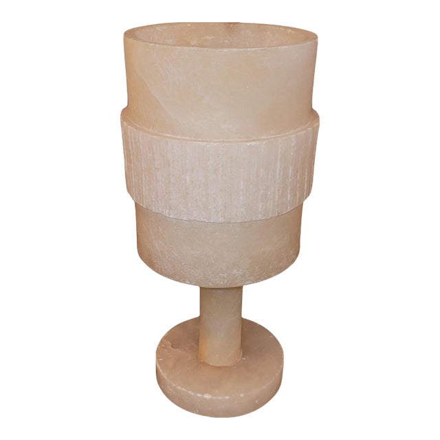 Mid 20th Century French Alabaster Bedside Torchiere Lamp For Sale
