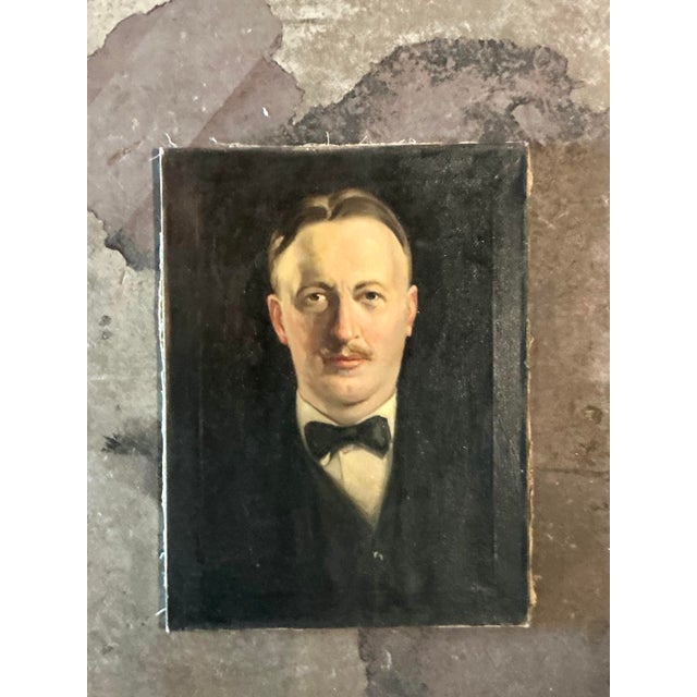 Vintage Boho Original Oil Portrait on Canvas For Sale - Image 4 of 8