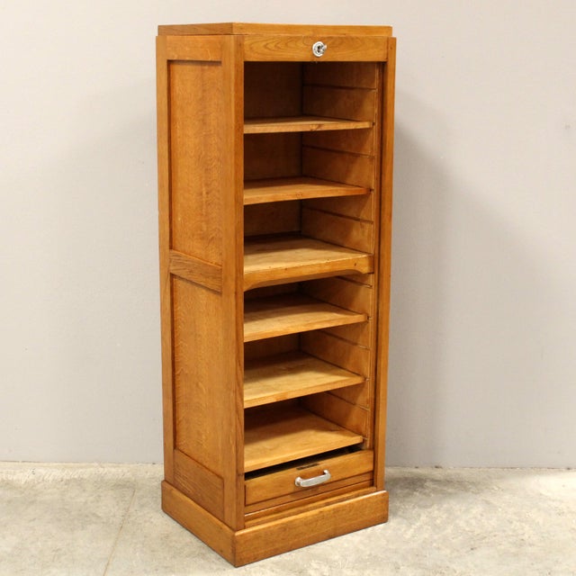Wood Vintage Filing Cabinet in Oak, 1920s For Sale - Image 7 of 11