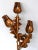 Large Mid-Century Modern Gilt Metal Three Flamed Thistle Flower Sconce, 1960s For Sale - Image 16 of 18