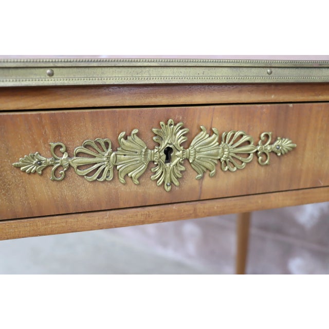 Kittinger Leather Top & Ormolu Mounted Game Table For Sale - Image 10 of 11