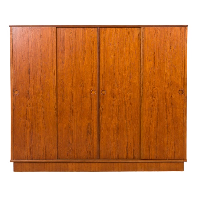 Mid-Century Danish Teak Wardrobe from Laurbjerg Mobelfabrik, 1970s For Sale