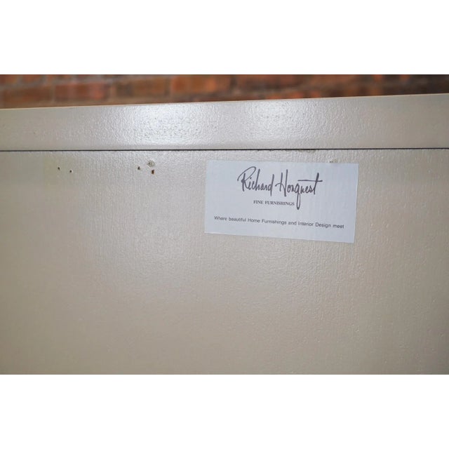 Faux Leather and Brass Buffet Attributed to Mastercraft Circa 1980 For Sale - Image 11 of 11