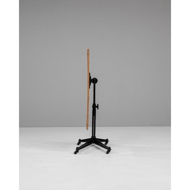 1920s 1920s French Cast Iron Folding Table With Wooden Top On Wheels For Sale - Image 5 of 12