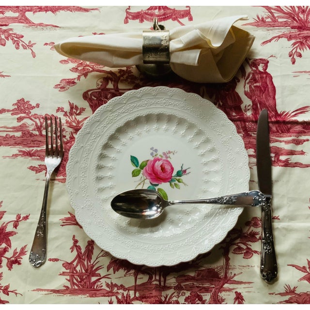 Antique Copeland Spode "Jewel" Bone China Dinner Plates, Billingsley Rose C. 1926 - Set of 4 For Sale - Image 9 of 18