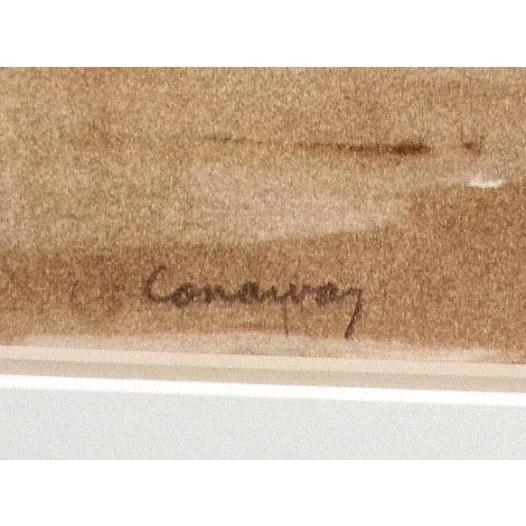 James Conaway "Horse Mesa" Original Mixed Media Watercolor Painting and Colored Pencil on Paper, Matted For Sale - Image 4 of 5