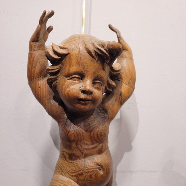 Triumphant Angels in Carved Wood, 1800s, Set of 2 For Sale - Image 9 of 18