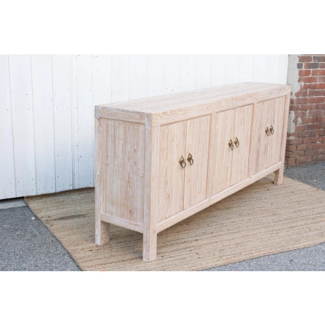 Reclaimed Elm Artisanal Whitewash 6-Door Sideboard For Sale - Image 9 of 10