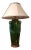 Green French Pottery Lamp For Sale