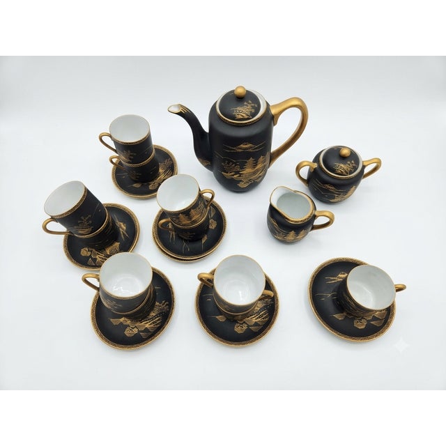 Mid-Century Modern Japanese Porcelain Coffee Set, 1960s, Set of 25 For Sale - Image 4 of 4