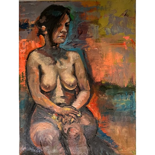 "Sitting Pretty”, 22"x28", Original Oil Painting, Nude Woman For Sale - Image 4 of 7
