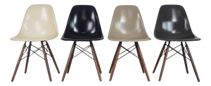 DSW Side Chairs in Monochrome by Eames for Herman Miller, 1960s, Set of 4