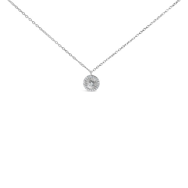 Embrace the brilliance of simplicity and elegance with this exquisitely crafted pendant necklace, where .925 sterling...
