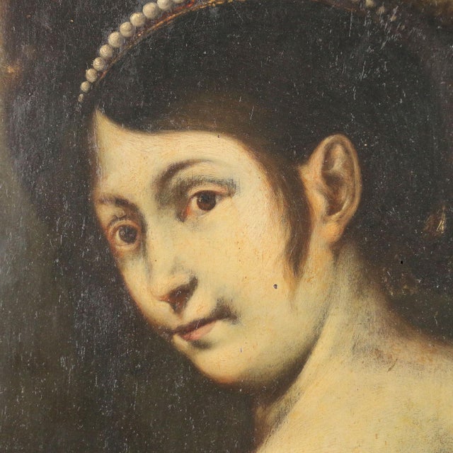 Woman Portrait, 19th Century, Oil Painting on Hardboard, Framed For Sale - Image 3 of 8
