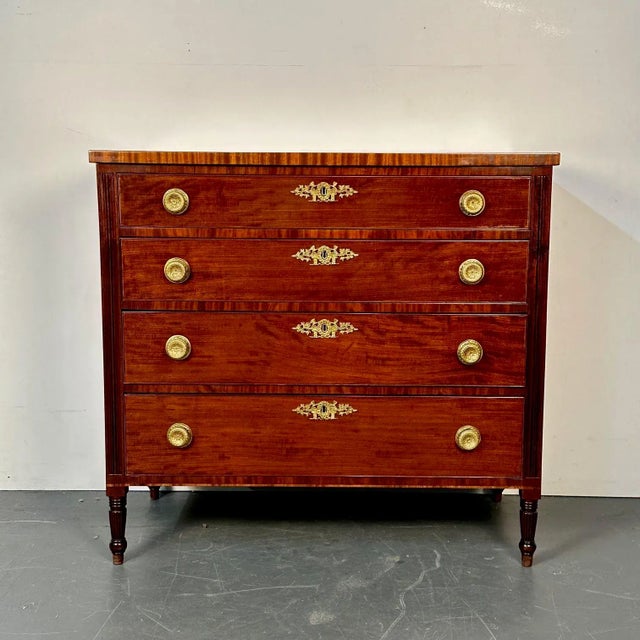 Polished 18th/19th Century Mahogany Chest, Dresser or Commode, Bronze Accents For Sale - Image 13 of 13