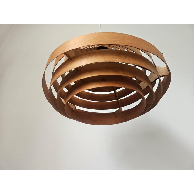 1970s Mid-Century Veneer Pendant in the style of Hans-Agne Jakobsson, Denmark, 1970s For Sale - Image 5 of 15
