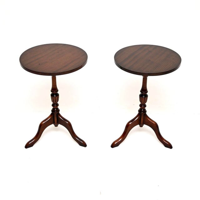 A smart and extremely well made pair of antique wine tables. They were made in England, they date from around the 1950’s...