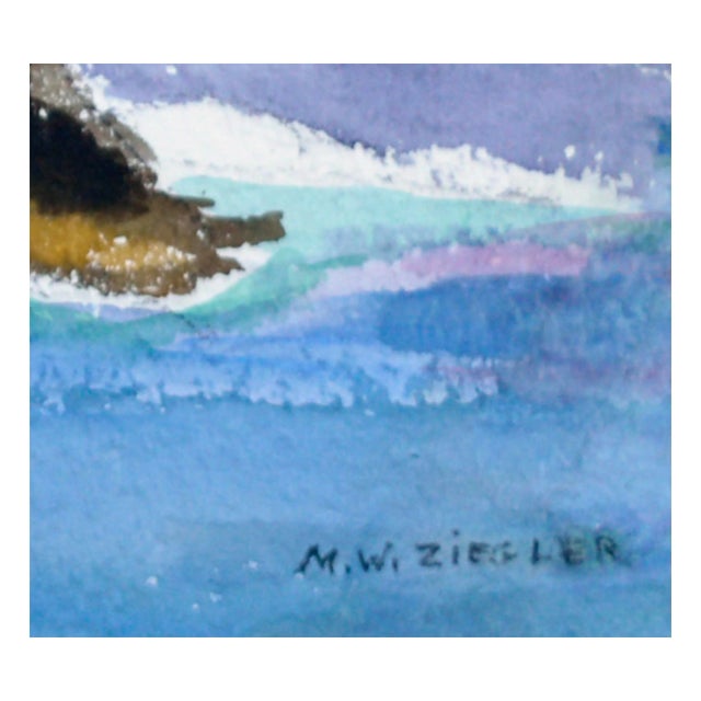 Near Point Lobos - Mid Century Carmel Seascape by Margaret Wherry Ziegler For Sale - Image 4 of 5