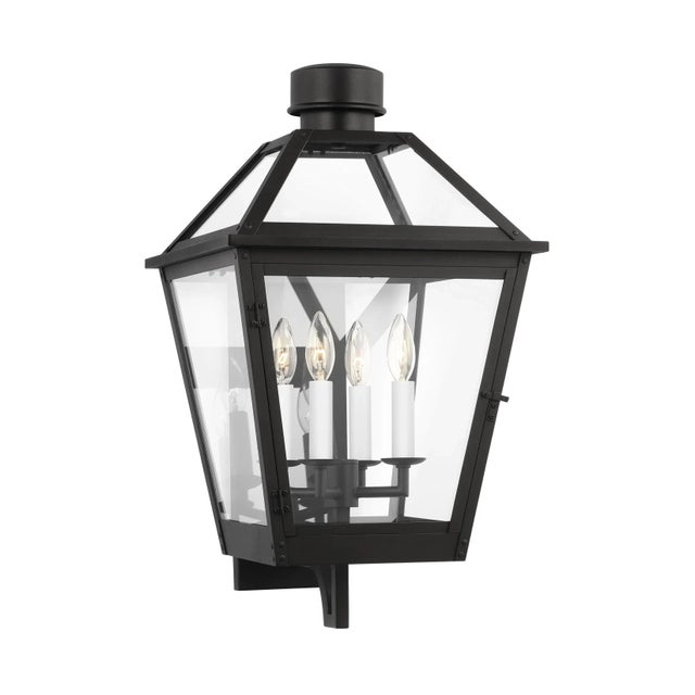 Chapman & Myers by Visual Comfort Studio Hyannis Large Lantern, Textured Black For Sale - Image 4 of 5