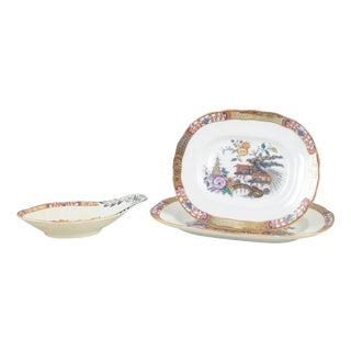 Japan Series Serving Dishes and Bowl from Rörstrand, Sweden, Early 20th Cenury, Set of 3 For Sale