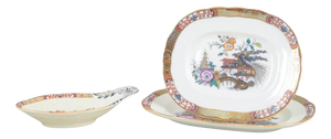Japan Series Serving Dishes and Bowl from Rörstrand, Sweden, Early 20th Cenury, Set of 3