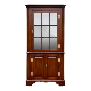 Henkel Harris Wild Black Cherry Style 1116h Corner Cupboard in Finish #32 For Sale