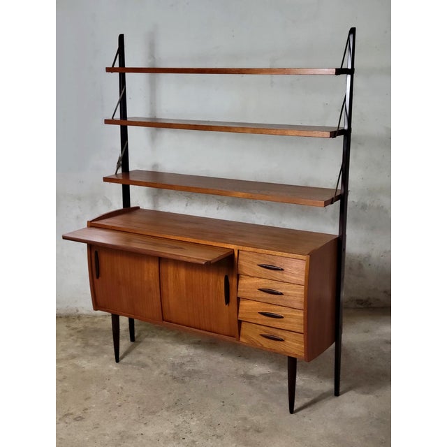 Vintage Swedish Freestanding Wall Unit with Desk, 1960s For Sale - Image 13 of 13