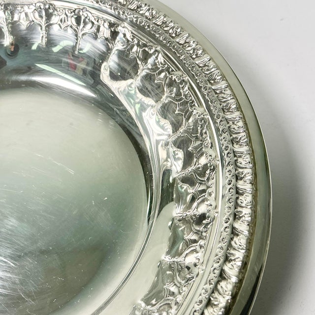Metal Mid-Century Baroque Hollywood Regency Reed & Barton Silverplate Wine Coaster For Sale - Image 7 of 8