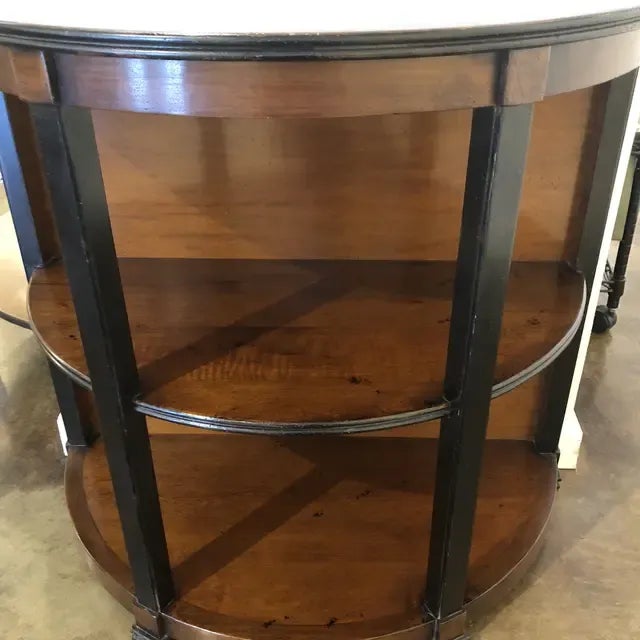 Brown Italian Demi Lune Walnut Etagere Table For Sale - Image 8 of 12