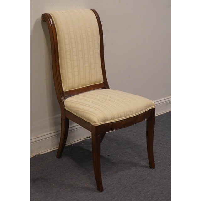 Henredon Henredon Furniture Italian Modern Scroll Back Upholstered Dining Side Chair 4700-28 For Sale - Image 4 of 11