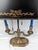 Mid 20th Century Wildwood Vintage Brass Bouillotte Style Two-Light Table Lamp With Black Tole Shade and Gilt Decoration For Sale - Image 5 of 18