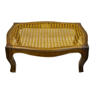 Italian Provincial French Country Louis XV Cane Footstool For Sale