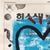 Pop Art Blue Heartbeat - Original Blue Abstract Street Art Painting on Newspaper by Gary John For Sale - Image 3 of 6