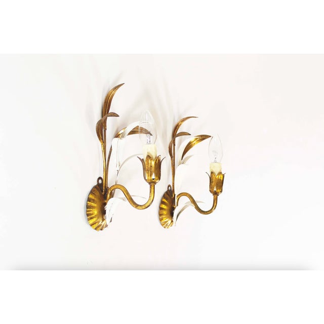 Vintage Gilt Sheaf of Wheat Wall Lights by Hans Kögl, 1960s, Set of 2 For Sale - Image 11 of 11