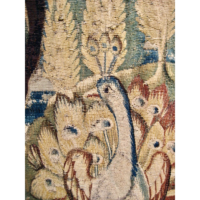 18th Century French Aubusson Verdure Two Peacocks, Parrot and Boats 18 Century For Sale - Image 5 of 17