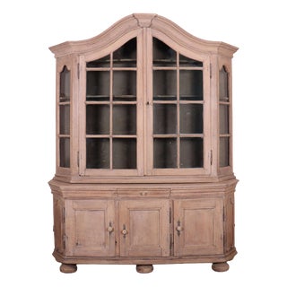 18th Century Dutch Bleached Oak Display Cabinet For Sale
