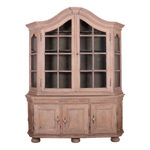 18th Century Dutch Bleached Oak Display Cabinet For Sale