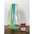 Vintage Clear Glass Vase With Blue and Green Stripes For Sale - Image 10 of 12