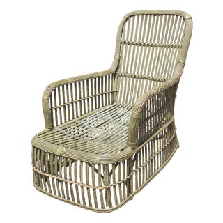 1930s Art Deco Painted Wicker / Reed Chaise For Sale
