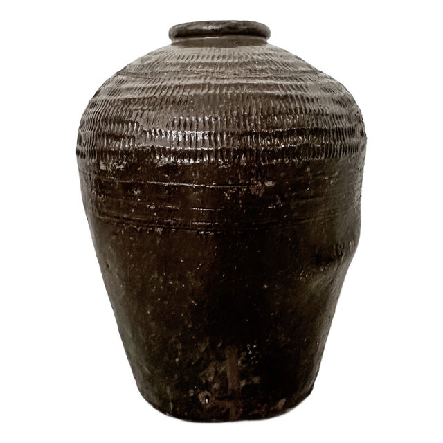 Antique Chinese Ceramic Rice Wine Pot, 19th Century For Sale