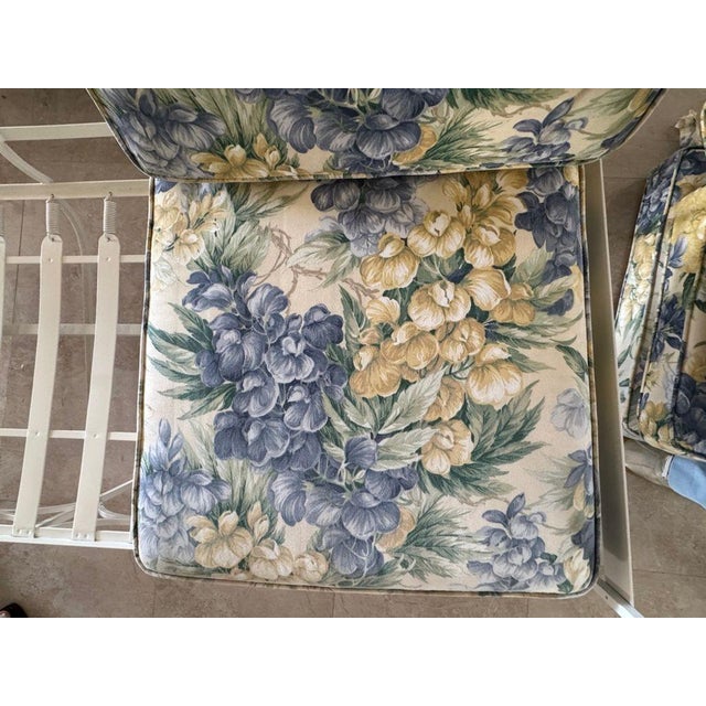 1970s Palm Beach Regency Wrought Iron Patio Set - Sofa and 2 Arm Chairs For Sale In Miami - Image 6 of 17